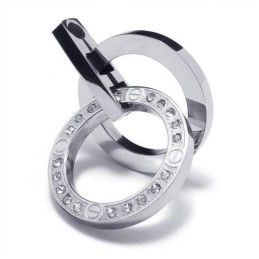 Herrhalsband Med Hänge I Silver Och Titanringar (Nytt)