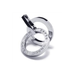 Herrhalsband Med Hänge I Silver Och Titanringar (Nytt)