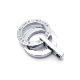 Herrhalsband Med Hänge I Silver Och Titanringar (Nytt)