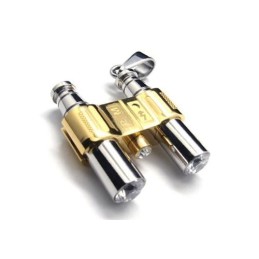 Halsband Med Kikarehänge I Gyllene Silver I Rent Titan