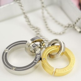 Lock Our Love Sweetheart Lovers Circle Titanhänge