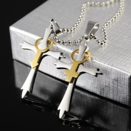 Manliga Och Kvinnliga Symboler Titan Kors Halsband Hänge För Män Och Kvinnor