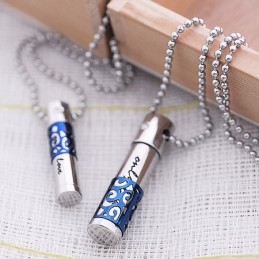 Moderiktigt Blått Älsklingälskare Titanhalsband Hänge
