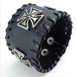 Skicklig Tillverkning Fina Färger Tillförlitlig Kvalitet Titan Läderarmband