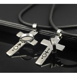 Manliga Och Kvinnliga Symboler Älskling Älskare Halsband Hänge
