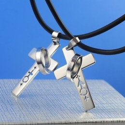 Manliga Och Kvinnliga Symboler Älskling Älskare Halsband Hänge