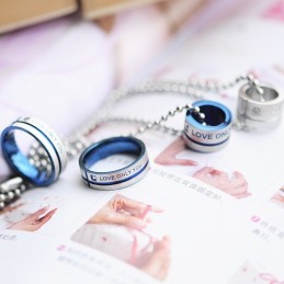 Love Only You Sweetheart Rings Circle Titan Halsband Hänge