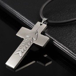 Moderiktigt Fiskbens Titan Kors Halsband Hänge