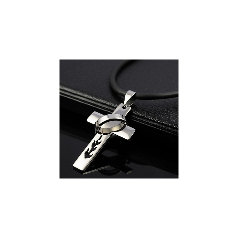 Pojkars Flamma Titan Kors Halsband Hänge Pojkars Flamma Titan Kors Halsband Hänge