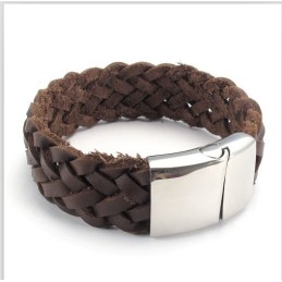 Skicklig Design, Delikata Färger, Stabilt Titanläderarmband Av Hög Kvalitet