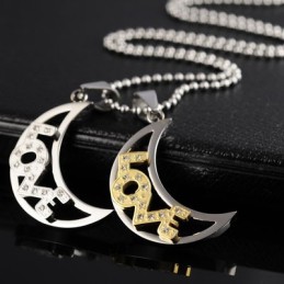 Älskar Månen Älskling Älskare Titan Halsband Hängen