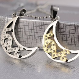 Älskar Månen Älskling Älskare Titan Halsband Hängen
