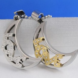 Älskar Månen Älskling Älskare Titan Halsband Hängen