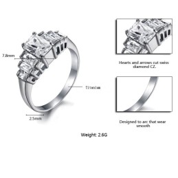 Stabil Kvalitet Kvinnlig Titanring Med Strass