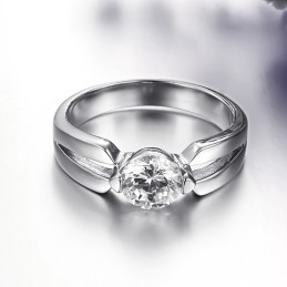 Pålitlig Titanring För Kvinnor Med Strass