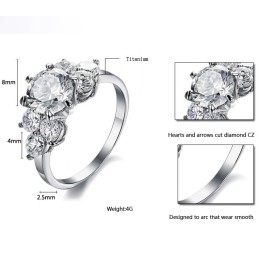 Högkvalitativ Titanring Med Strass