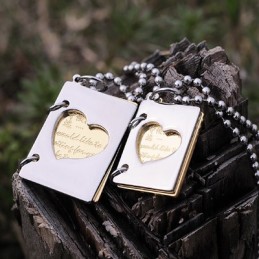 Titanhalsband För Par Exklusivt Kärleksbrev För Par