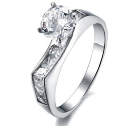 Stabil Kvalitet Kvinnlig Titanring Med Strass