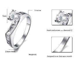 Stabil Kvalitet Kvinnlig Titanring Med Strass