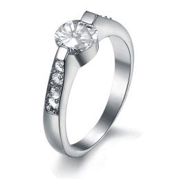 Stabil Kvalitet Kvinnlig Titanring Med Strass