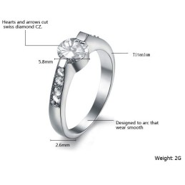 Stabil Kvalitet Kvinnlig Titanring Med Strass