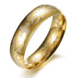 Högkvalitativ Manlig Gyllene Titanring