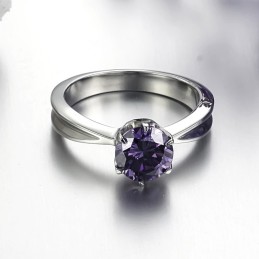 Säljer Bra Över Hela Världen Kvinnlig Titanring Med Lila Diamant
