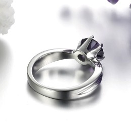 Säljer Bra Över Hela Världen Kvinnlig Titanring Med Lila Diamant