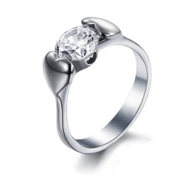 Stabil Kvalitet Kvinnlig Titanring Med Strass