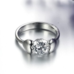 Stabil Kvalitet Kvinnlig Titanring Med Strass