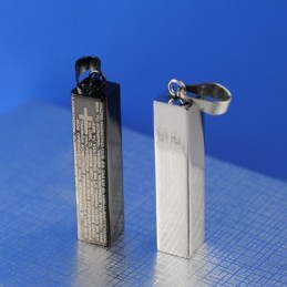 Moderiktigt Kubiskt Titanhalsband För Par, Hänge