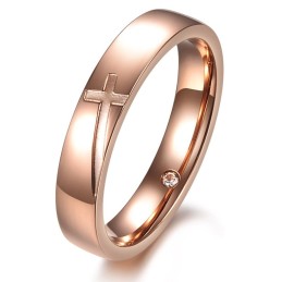 Att Njuta Av Högt Rykte Hemma Och Utomlands Cross Titanium Ring För Älskare