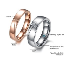 Att Njuta Av Högt Rykte Hemma Och Utomlands Cross Titanium Ring För Älskare