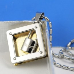 Wow Love Sweetheart Lock Titanhalsband Hänge