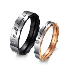 Pålitlig Titanring För Älskare Med Strass