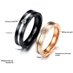 Pålitlig Titanring Av Hög Kvalitet För Älskare Med Strass