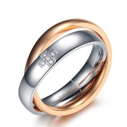 Stabil Kvalitet Kors Titanring För Älskare Med Diamant