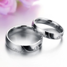 Högkvalitativ Svart Titanring För Älskare Med Diamant