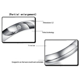 Högkvalitativ Svart Titanring För Älskare Med Diamant