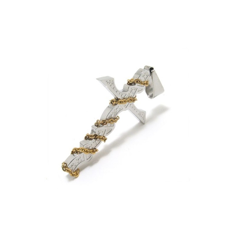 Moderiktigt Herrhalsband Med Korshänge I Rent Titan (Ny) Moderiktigt Herrhalsband Med Korshänge I Rent Titan (Ny)