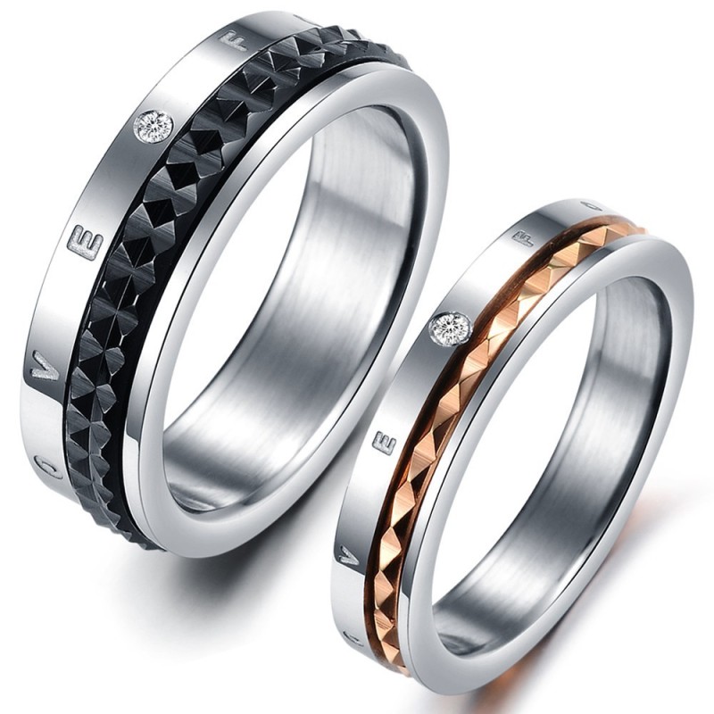 Utmärkt Kvalitet Oändlig Kärlek Titanring För Älskare Med Strass Utmärkt Kvalitet Oändlig Kärlek Titanring För Älskare Med Strass