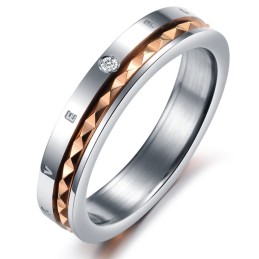 Utmärkt Kvalitet Oändlig Kärlek Titanring För Älskare Med Strass