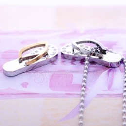 Moderiktiga Älskling Gåva Flip-Flops Titan Halsband Hängen