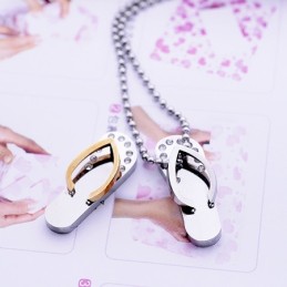 Moderiktiga Älskling Gåva Flip-Flops Titan Halsband Hängen