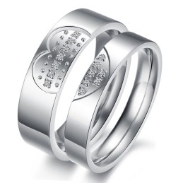 Högkvalitativ Älskling Titanring För Älskare Med Strass