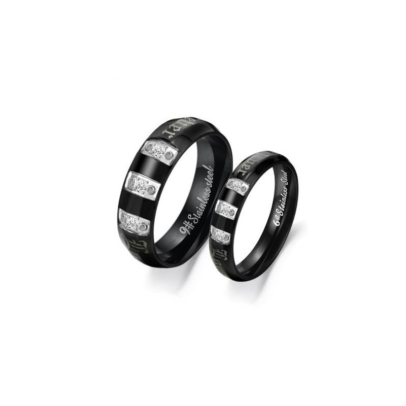 Kompletta Specifikationer Svart Titanring För Älskare Med Strass Kompletta Specifikationer Svart Titanring För Älskare Med Strass