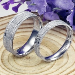 Hållbar I Bruk Pärlsand Titanring För Älskare