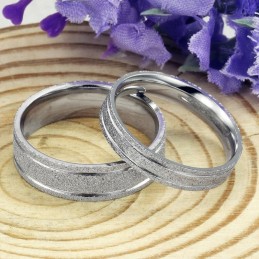 Hållbar I Bruk Pärlsand Titanring För Älskare