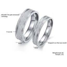 Hållbar I Bruk Pärlsand Titanring För Älskare