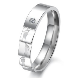 Högkvalitativ Titanring I Lager För Älskare Med Strass